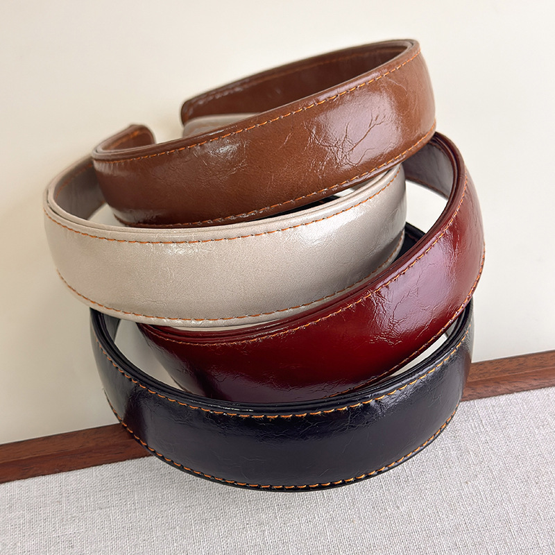 Leatherwork Rings - عصابات رأس جلدية بسيطة بلون الكورية