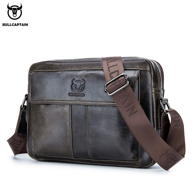 Leather Work Laptop Bag - BULLCAPTAIN حقيبة كروس رجالية من الجلد