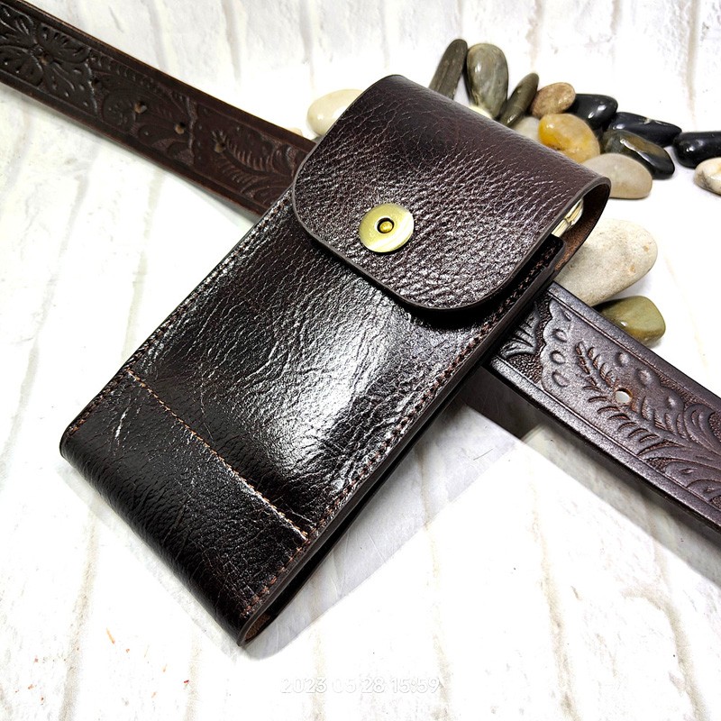 Leatherwork Fasteners - الهاتف المحمول الخصر حقيبة جلد طبيعي