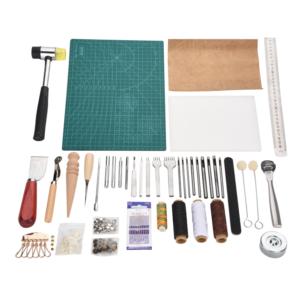Groover Stitching Tool - مجموعة أدوات الحرف الجلدية 42 قطعة،