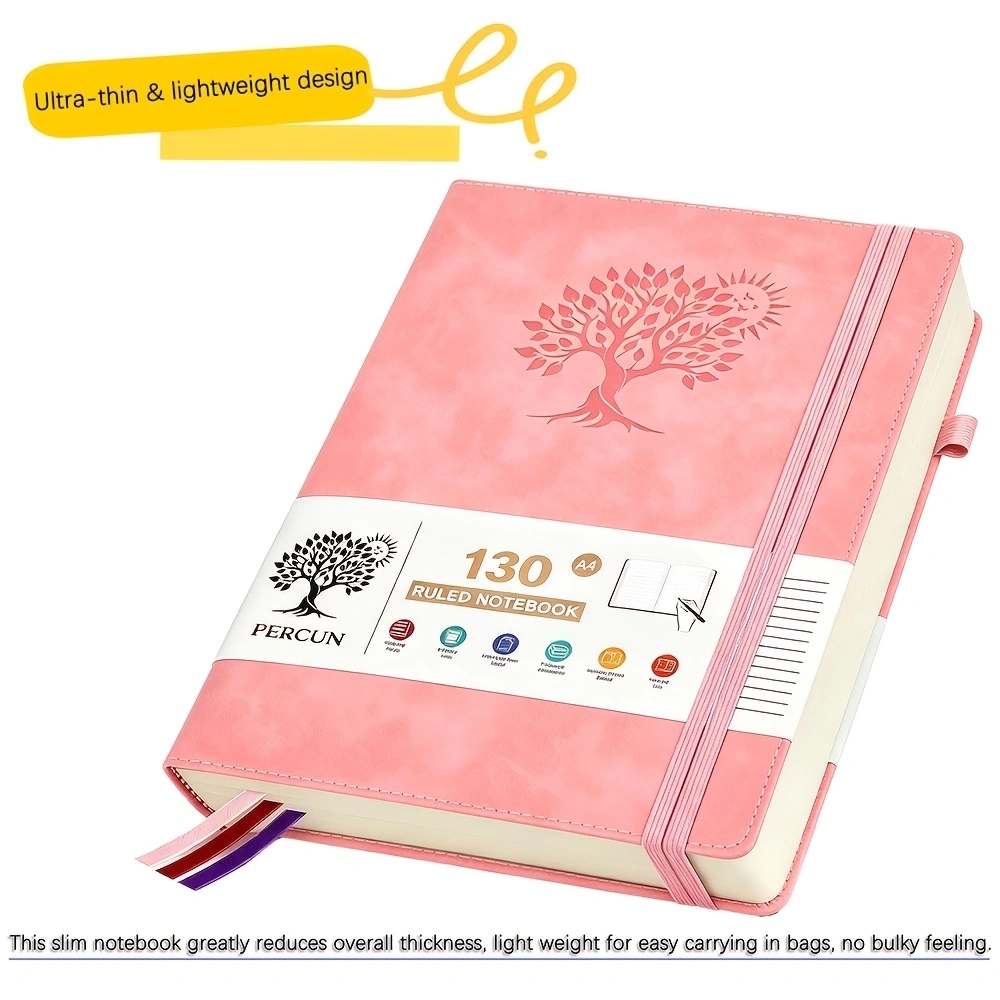Leather Work Notebook - دفتر يوميات بغلاف صلب مُسطّر بحجم