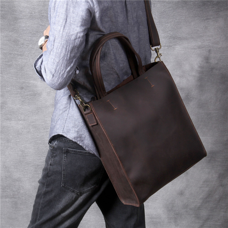 حقيبة يد كلاسيكية للرجال من ال - مراجعة Leather Work Laptop Bag وسعره