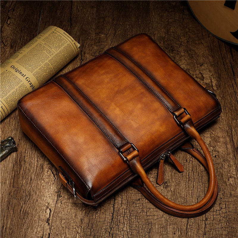 حقيبة يد جلدية فاخرة من YETTIE - مراجعة Leather Work Laptop Bag وسعره