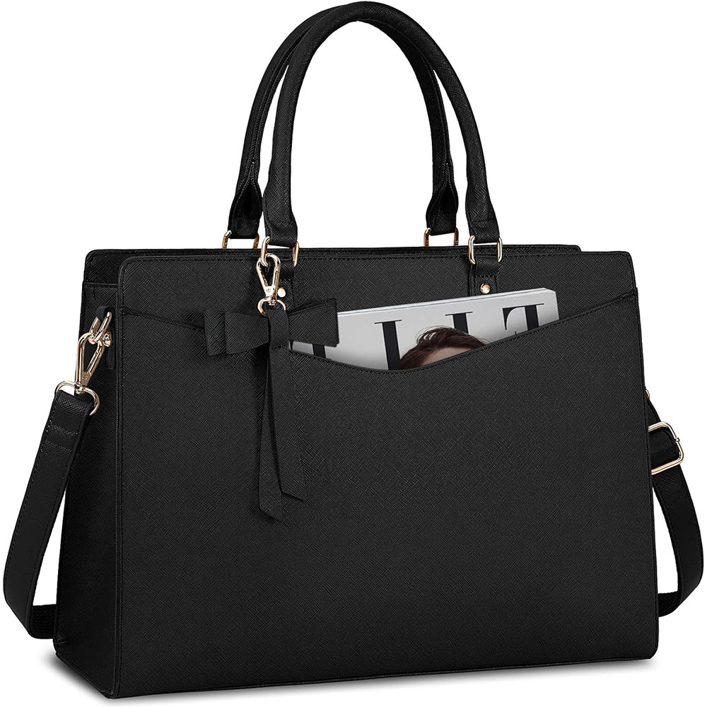 حقيبة لابتوب نسائية 15.6 بوصة  - مراجعة Leather Work Laptop Bag وسعره