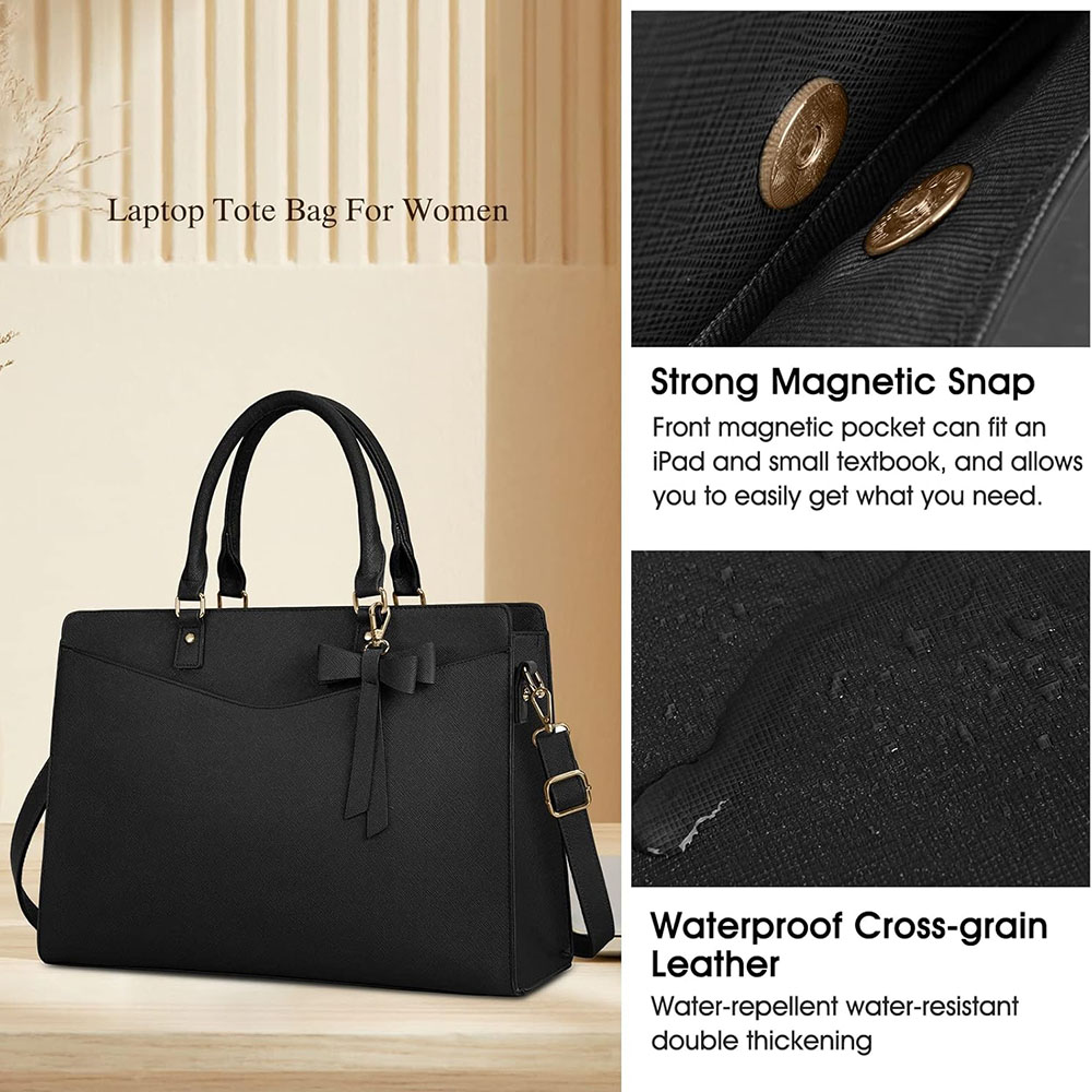 حقيبة لابتوب نسائية 15.6 بوصة  - مراجعة Leather Work Laptop Bag وسعره
