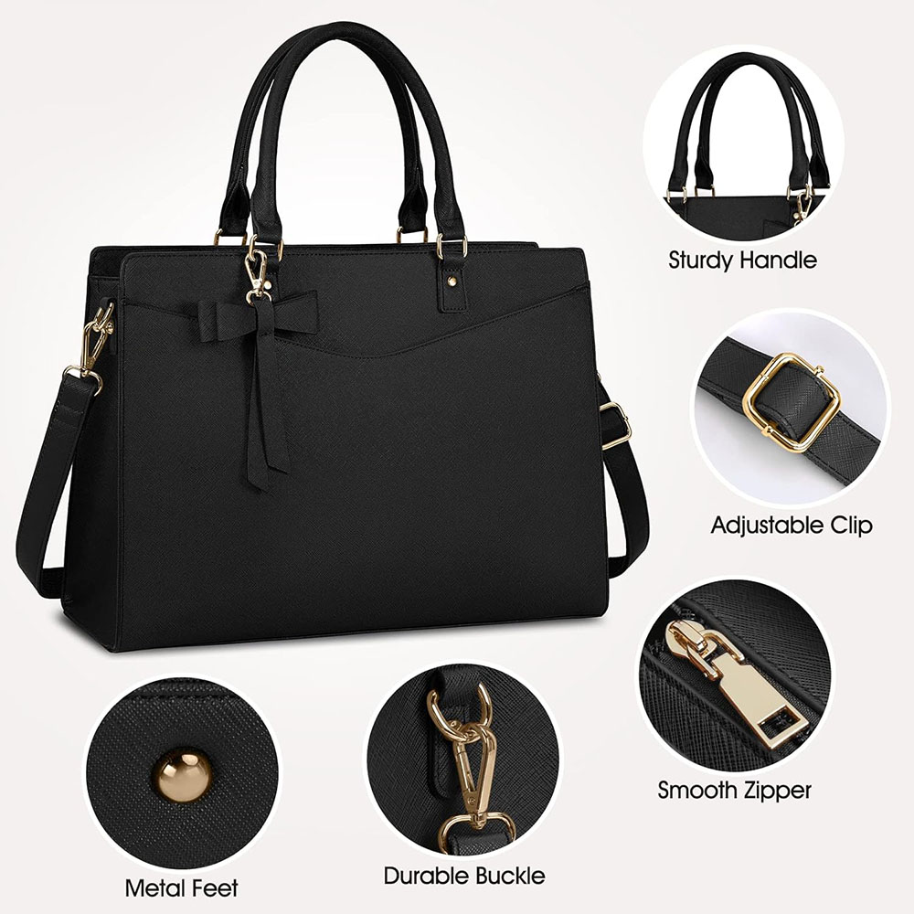 حقيبة لابتوب نسائية 15.6 بوصة  - مراجعة Leather Work Laptop Bag وسعره